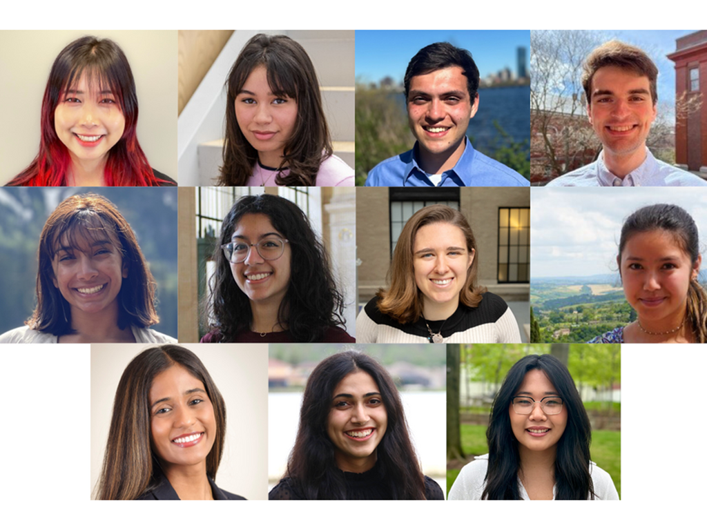 Collage: Top row, l-r: April Cheng, Grace McMillan, Ryan McTigue, and Keith Murray. Middle row, l-r: Maaya Prasad, Anusha Puri, Olivia Rosenstein, and Jennifer Schug. Bottom row, l-r: Vaibhavi Shah, Charvi Sharma, and Isabella Witham. Credits:Photos court