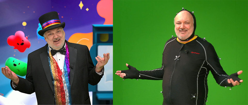 Comparison of David Wallace during live webcast using green screen