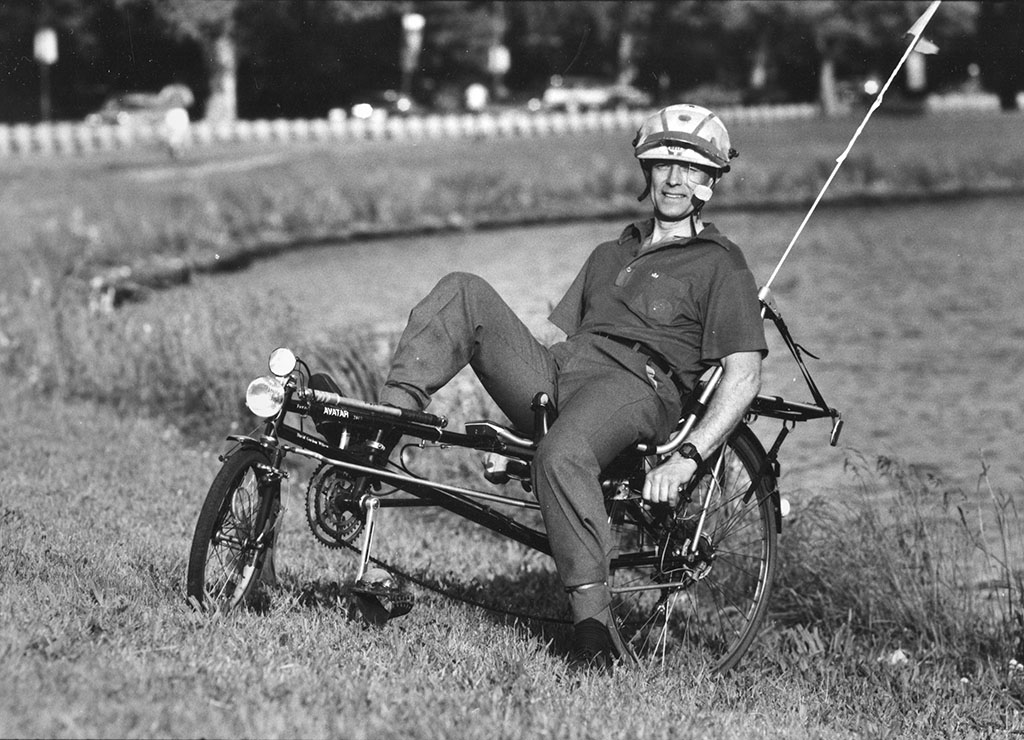  Professor Emeritus David Gordonon the world-record breaking Avatar 2000, which he co-designed. 